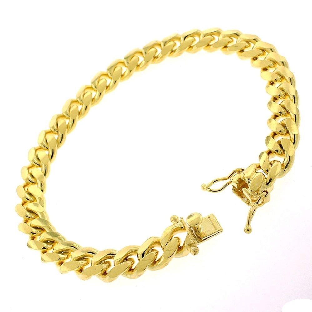 with Secure Lobster Lock Clasp Sonia Jewels 14k Yellow Gold 3.35mm Semi Solid Curb Cuban Link Link Chain Necklace 